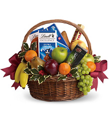 Fruits and Sweets Christmas Basket from Visser's Florist and Greenhouses in Anaheim, CA